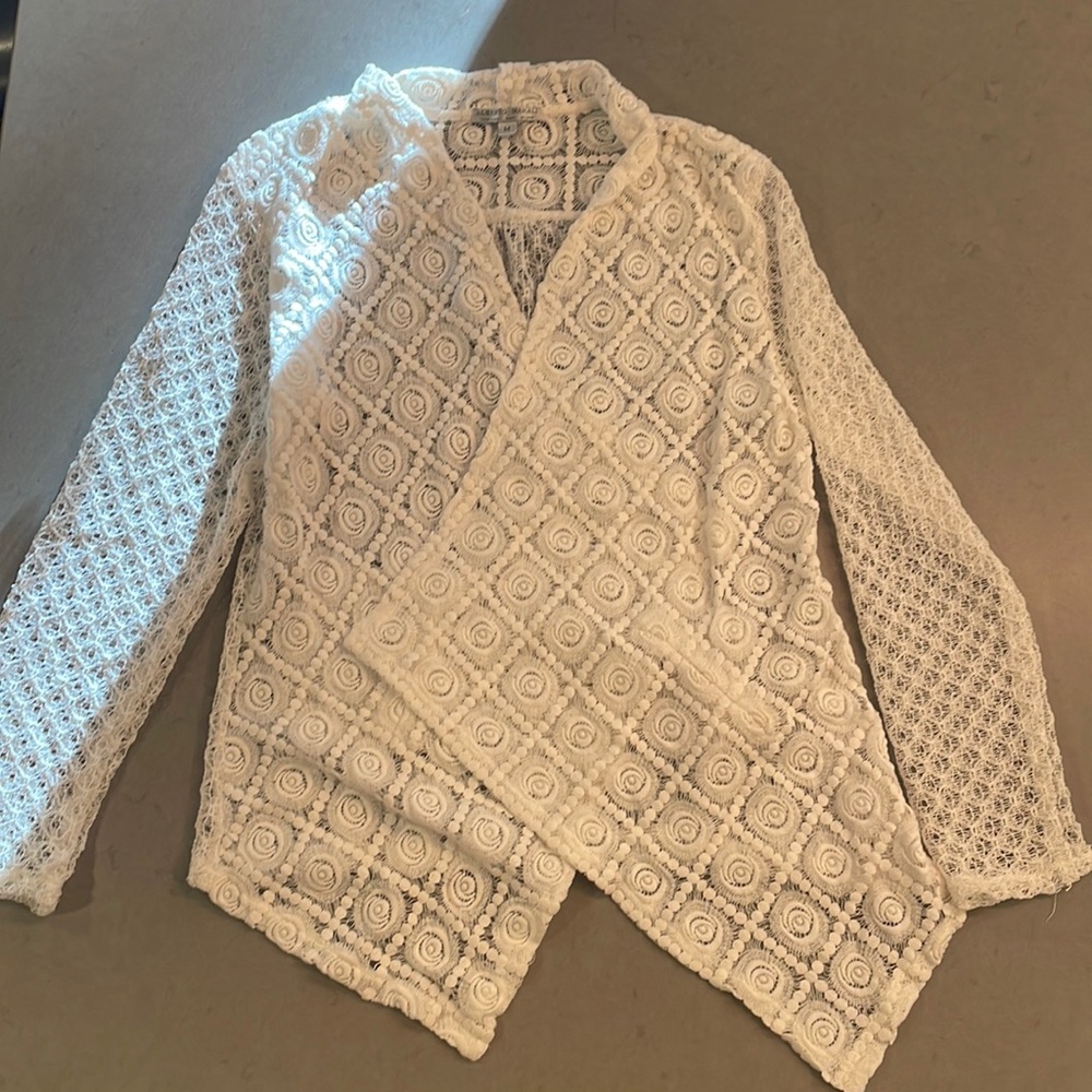 White lace Alberto Makali cardigan